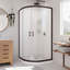 Cabine de douche ronde semi-sans cadre avec base incluse l 36 po x P 36 po x H 76,75 po Prime-1213590443