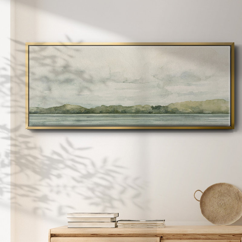 Riverside Views I- Framed Canvas, 8" H x 20" W