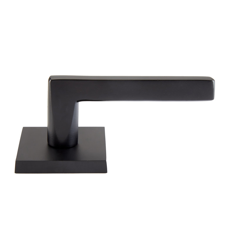 Bravura 839-7 Delray Passage Lever on Square Contemporary   Rose in Matte Black