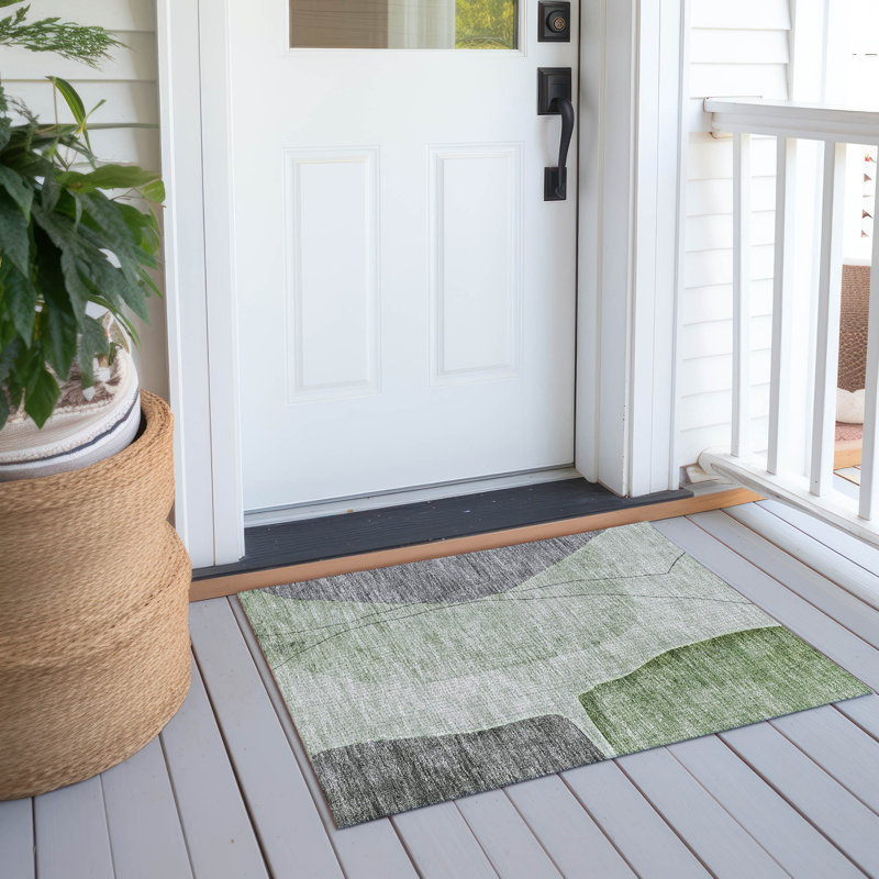 Tapis intérieur / extérieur Cherylleigh avec envers antidérapant, Rectangle 1 pi 8 po x 2 pi 6 po