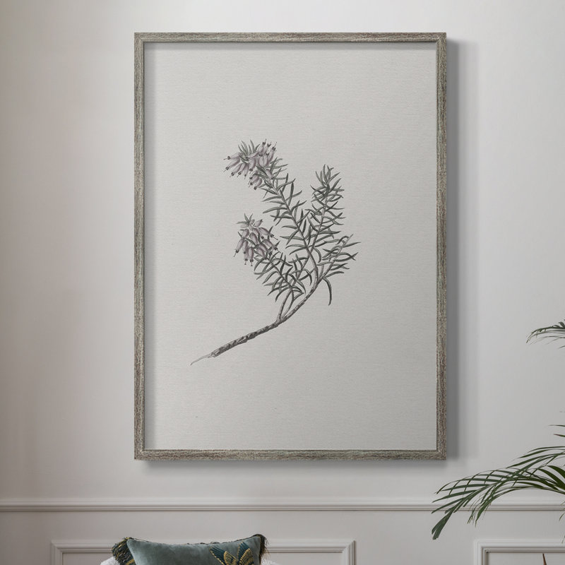 Impression florale vintage encadrée CLXIX - bois massif, H 11 po x l 9 po