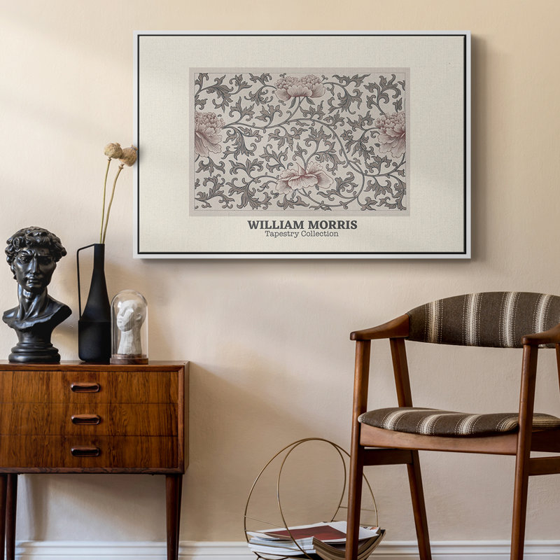 «Vintage Abstract Print», reproduction sur toile encadrée XLVI, Blanc