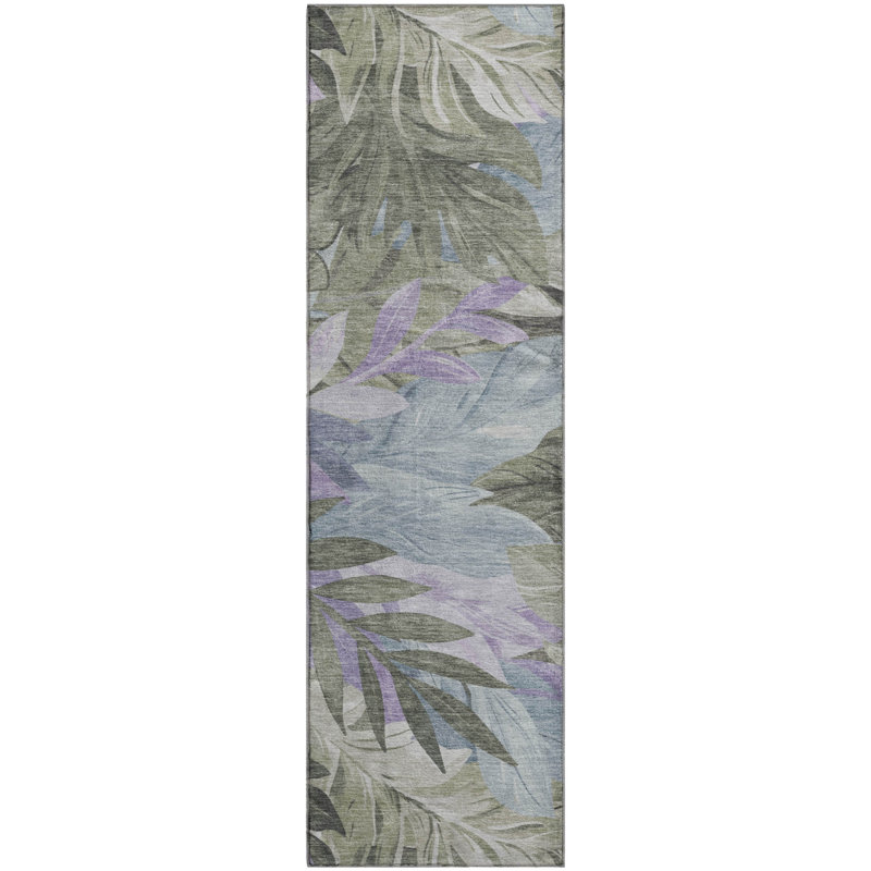 Premium Machine Washable Elize AMF1493 Floral Rug, Runner 2'3" x 7'6"
