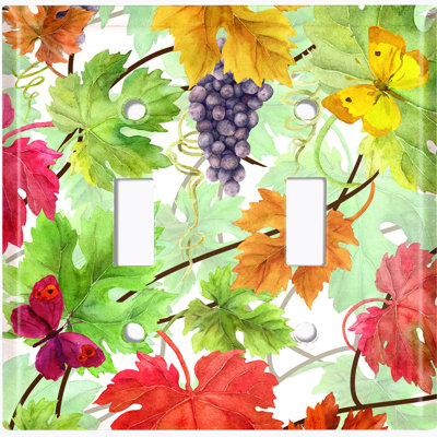 Plaque murale à 2 interrupteurs à bascule Grapes Fall Leaves