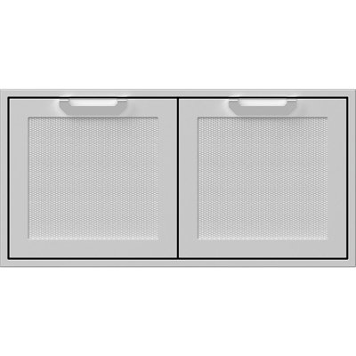 42" Double Storage Doors, Recessed Marquise Accented Panels, Soft Close