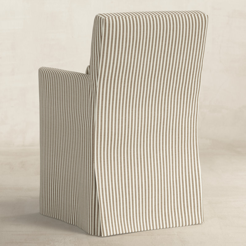 Lindy Dining Chair- Slipcover Only, Burlap Striped