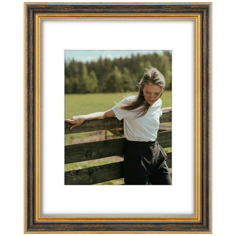 Cadre photo mat, 8 po x 10 po, Or noir
