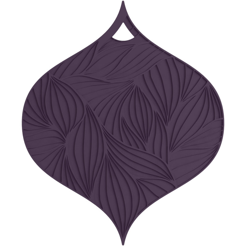 Leaf Trivet, Black Plum
