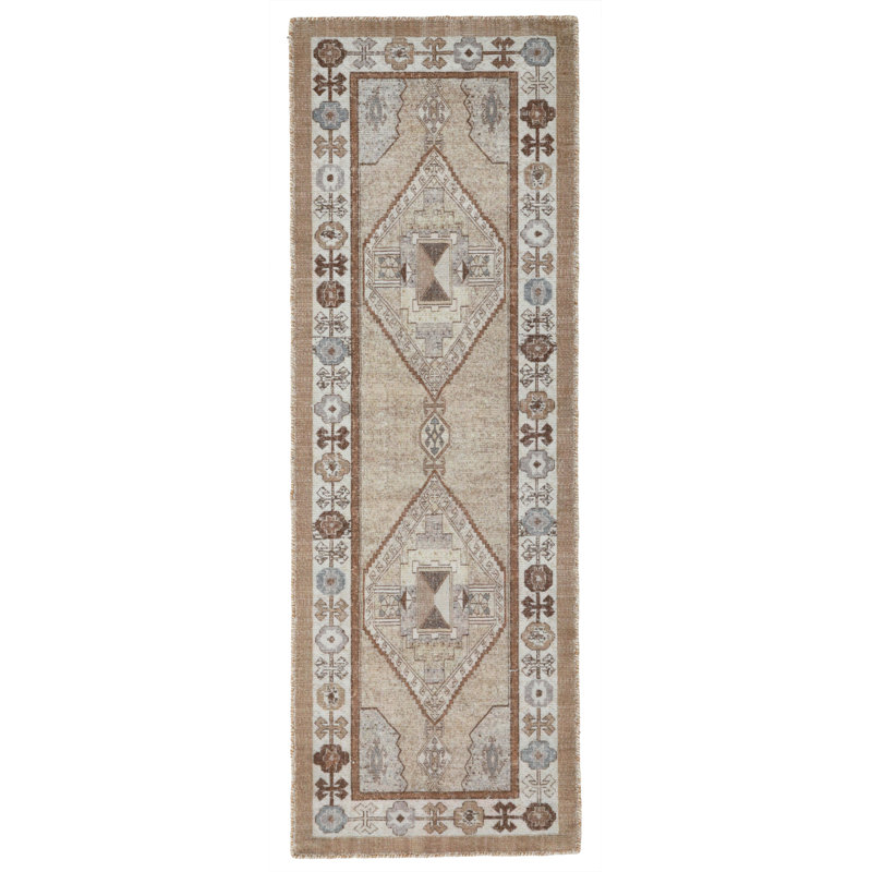 Tapis d'intérieur en laine touffeté à la main Toprak, 2 pi 6 po x 8 pi