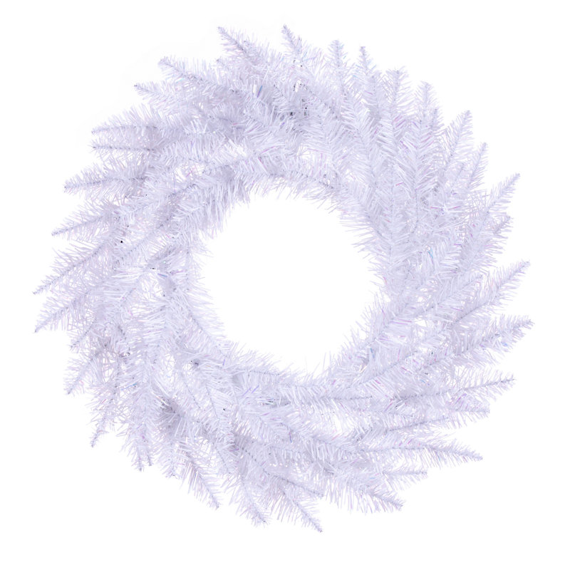 Couronne de Noël artificielle épinette pré-éclairée, H 24 po x l 24 po x P 3 po, Pas de lumières