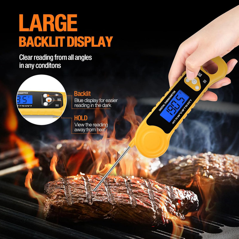 Instant Read Digital Meat Thermometer Yellow