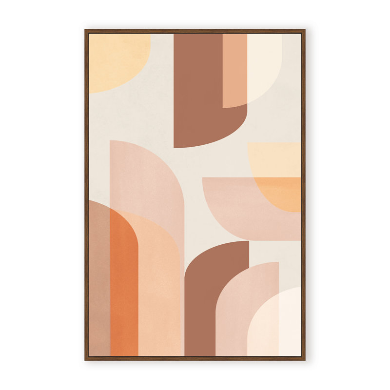 Abstract Retro Geometric by  - Picture Frame Graphic Art on Paper, 36" H x 24" W x 1.125" D, Framed Print, Gold