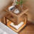 13.78"Yellow Solid Wood Mobile End Table
