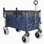 Chariot pliant multifonctionnel avec chariot rotatif et poussoir avec poignée rotative et pneus de plage de 9 po x 4 po pour camping et plage - 300 L très résistant, charge de 480 lb, grande capacité de transport, d'épicerie et d'utilisation à l'extérieur