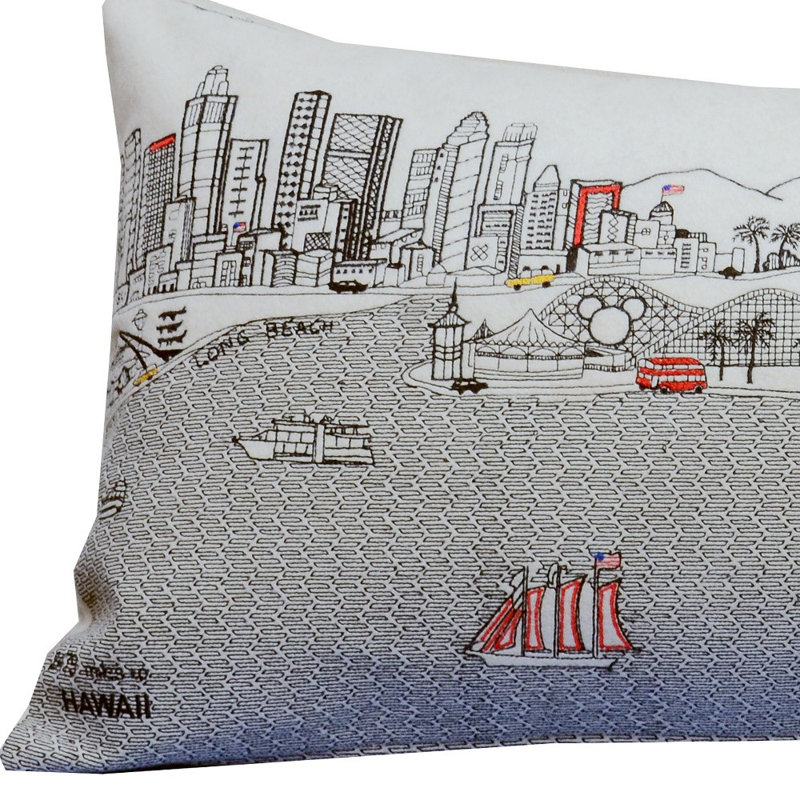 Coussin Los Angeles Skyline, Blanc