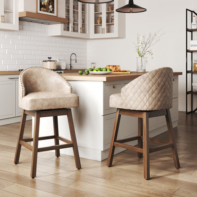 Nivelles Swivel Upholstered Counter Stool
