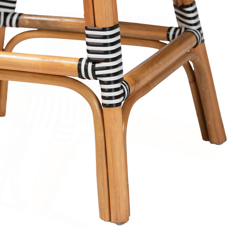 Ensemble de tabouret de comptoir 2 pièces Classic French, Noir / blanc