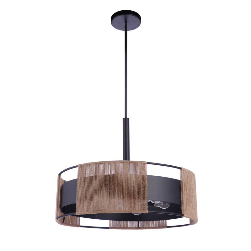 Aevin 6 - Light Drum Pendant, Flat Black