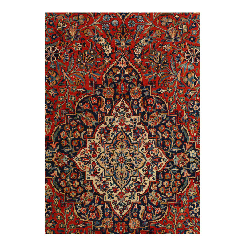 Tapis unique en laine rouille 8 pi x 9 pi 1 po Hoskinson