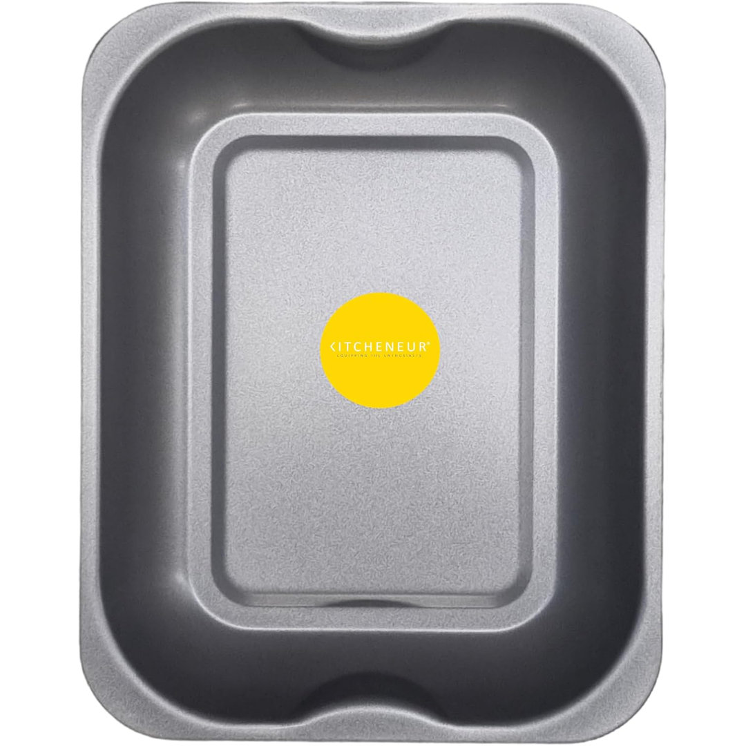 Kitcheneur Deep Roasting Baking Oven Tray Pan - 1-Pack 28cm x 22cm Non Stick Roasting Tin for Ovens - Large Roasting Tray, Dishwasher Safe Baking Tray