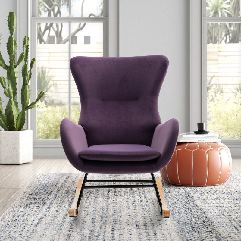 Chaise berçante Edsol, Velours mauve