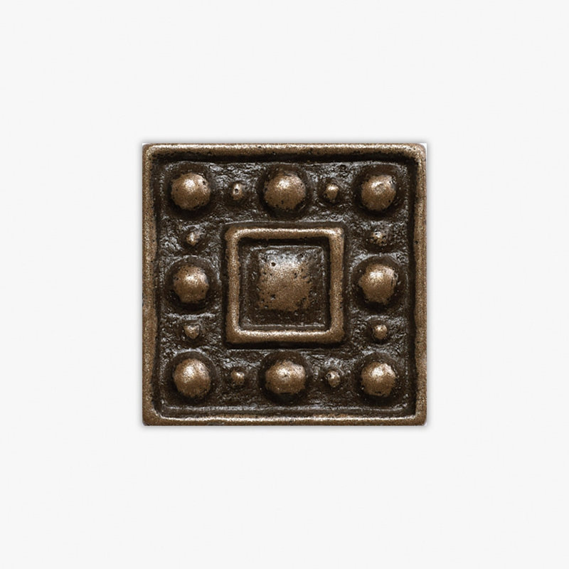 Bronze Natural Dots Polyurethane 1x1 Decorative Insert, Brown