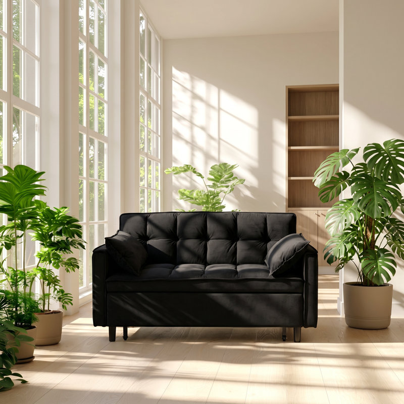 Canapé-lit convertible en velours 2 places l 55 po x P 33 po x H 32,28 po Avenloft