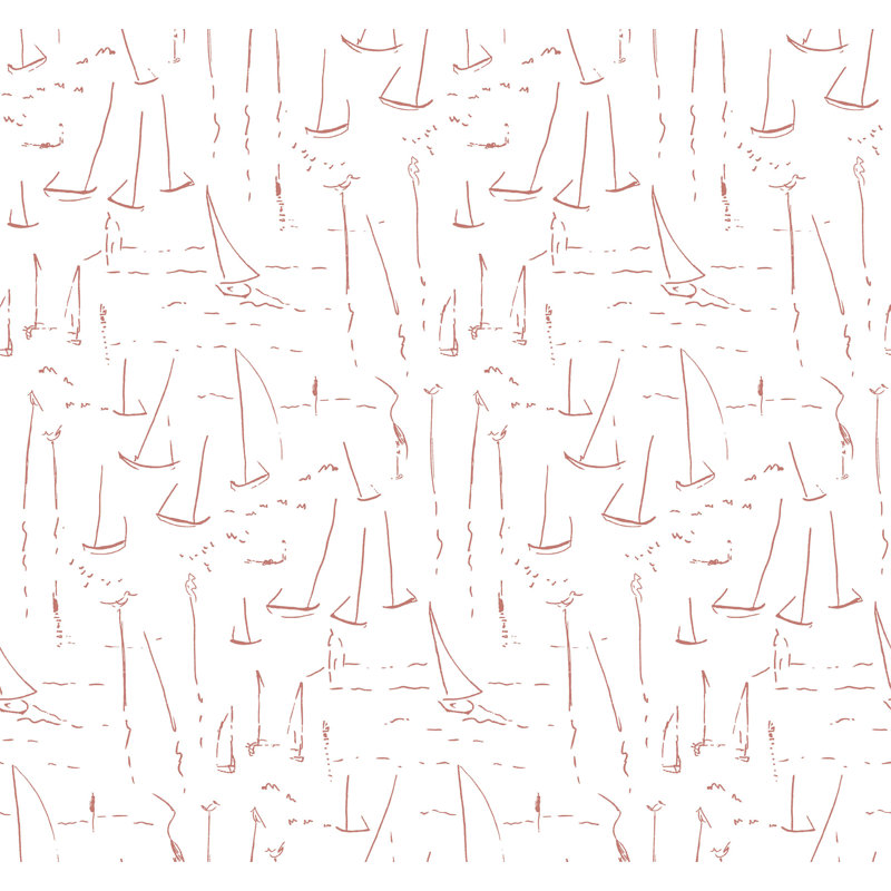 Papier peint Vermillion Coast, Rouge