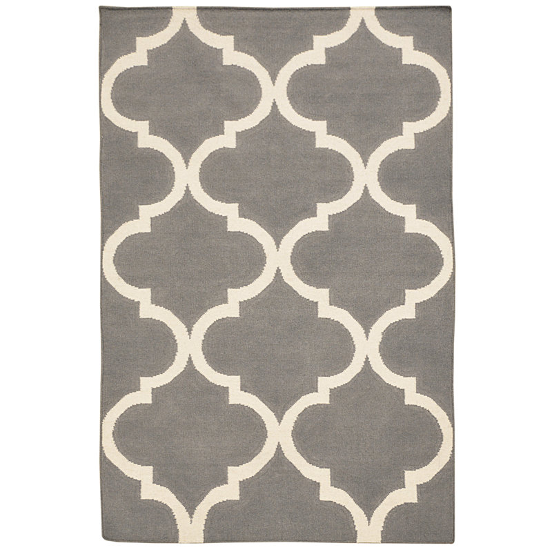 Geometric Wool Hand Knotted Area Rug, Rectangle 140 x 200cm