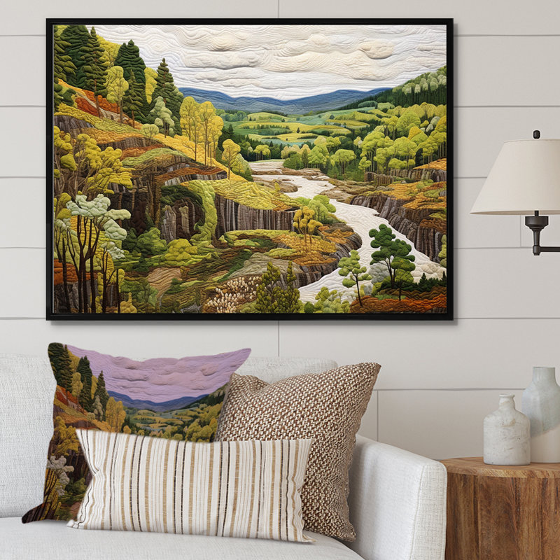 «Green Wondering Pastoral Harmony» sur impression sur toile, Cadre flottant noir, H 34 po x l 44 po