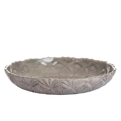 Coppermill Kitchen Vintage Inspired Ceramic Porcelain Ceramic Stainless Steel Platter Serving Dish