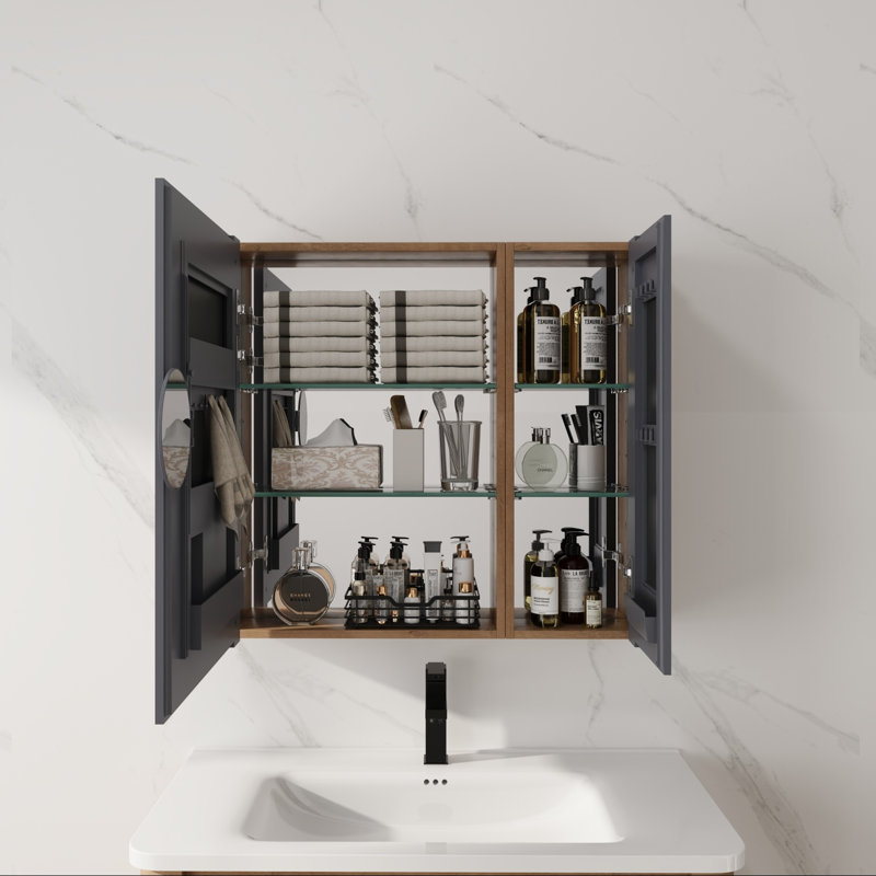 Space Saving Medicine Cabinets With Storage, Wood Modern Bathroom Cabinet