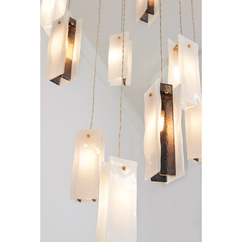 Luminaire suspendu Cluster Globe, Blanc / noir / transparent, 25