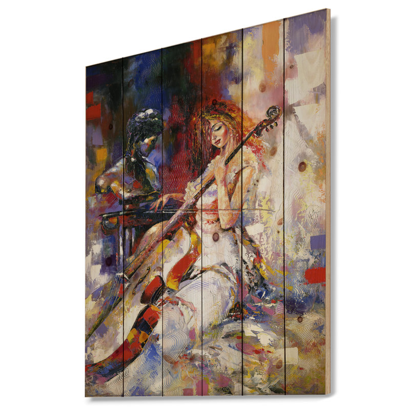 «The Guitarist's Music», peinture, H 40 po x l 30 po x P 1,5 po, Bois