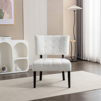 Fauteuil d'appoint blanc avec siège surdimensionné Jacksonville