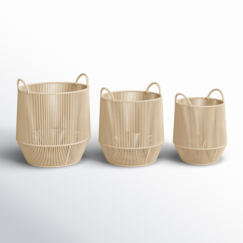 Panier en tissu naturel, H 17,7 po x l 15,75 po x P 16,25 po