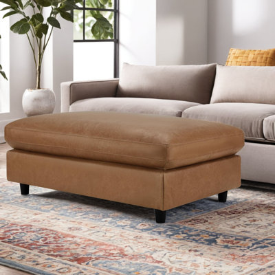 Repose-pieds rectangulaire en cuir véritable 45 po Fleetwood
