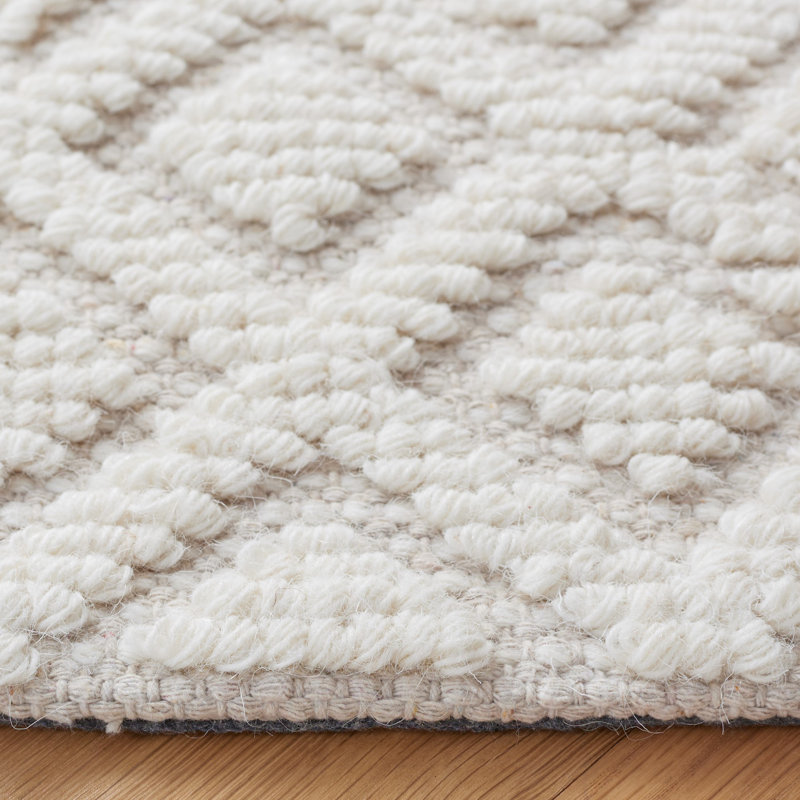 Tapis en laine / coton touffeté à la main à motif géométrique Bareen, Tapis de couloir 2 pi 3 po x 10 pi