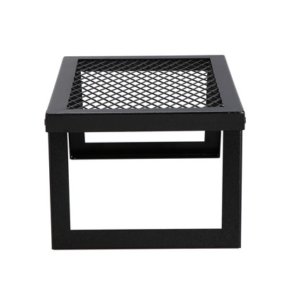Barbecue pliant pour feu de camp, portatif 18 po avec treillis en acier robuste, cuisson au feu de camp, pieds et sac de transport, support de grille stable pour le camping en plein air, acier, conception chaleur