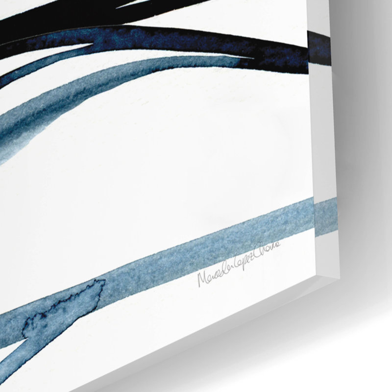 Art mural en verre acrylique 16 pi x 24 po «Thread of Blue 1» par Mercedes Lopez Latitude Latitude