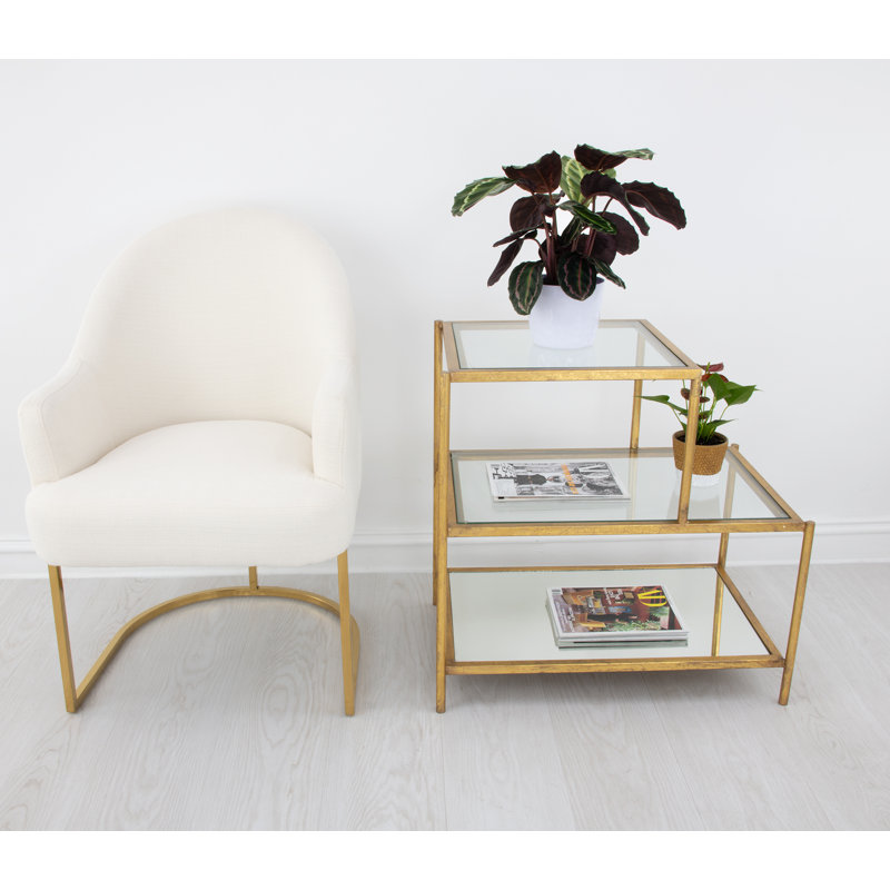 Hanna End Table, Antiqued Gold Leaf