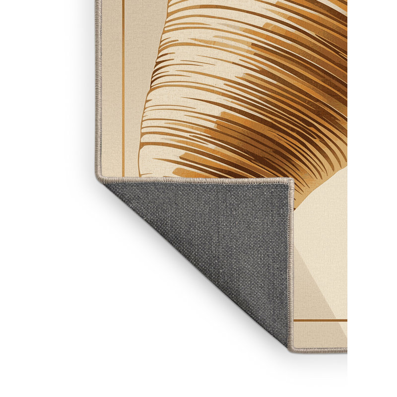 Tapis moelleux doux et luxueux beige Leonia Croissant, 5 x 7