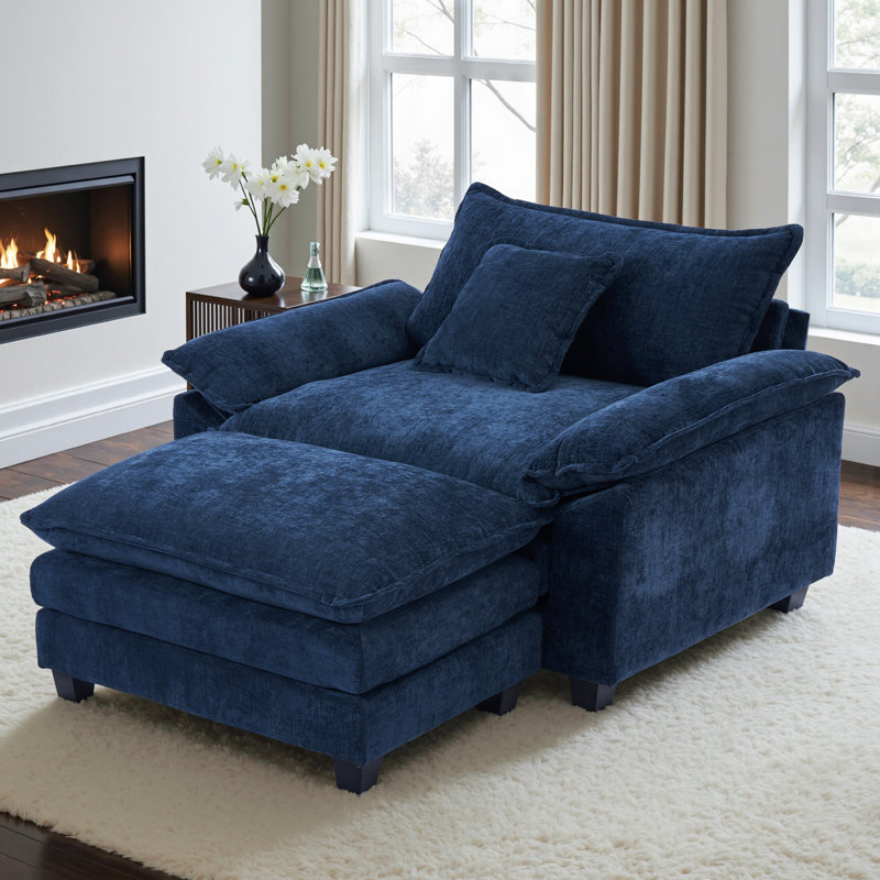 Fauteuil Chenille, Bleu très foncé