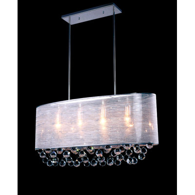 Luminaire suspendu ovale en cristal 4 lumières Transitional