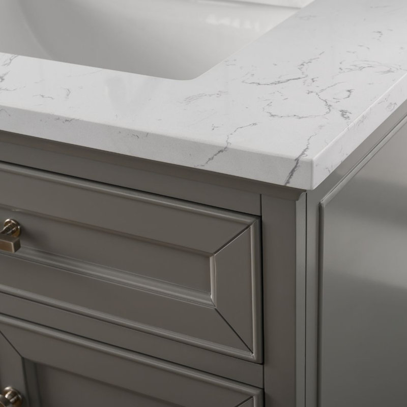 Thompson 72" W Double Bathroom Vanity, Gray/Brushed Nickel