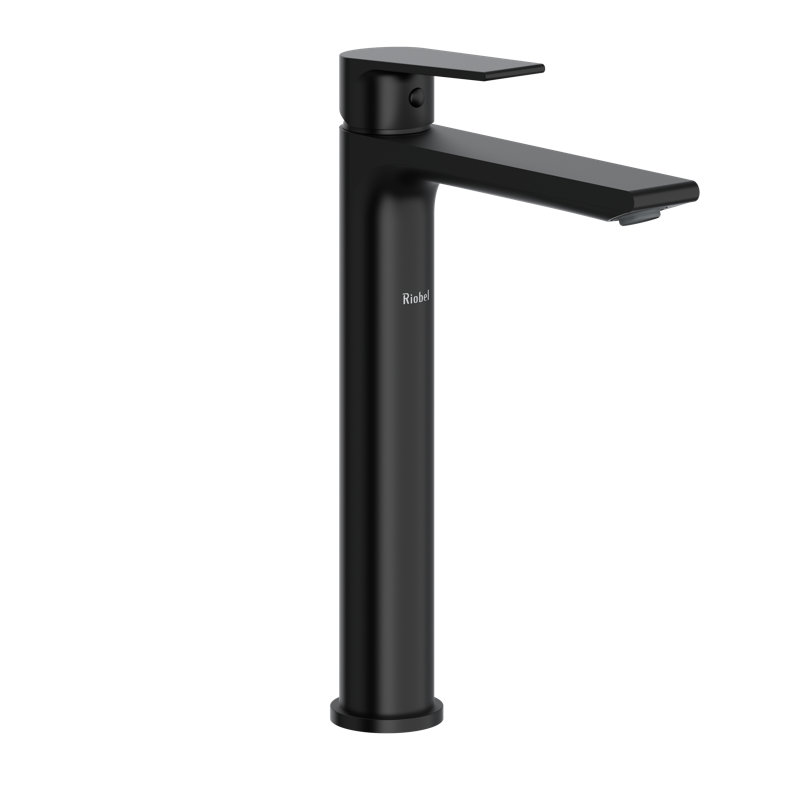 Robinet de lavabo haut à poignée simple Fresk, Noir