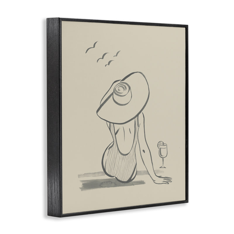 «Beach Day», art giclée par Grace Popp, Giclée encadrée noir minuit, H 30 po x l 24 po