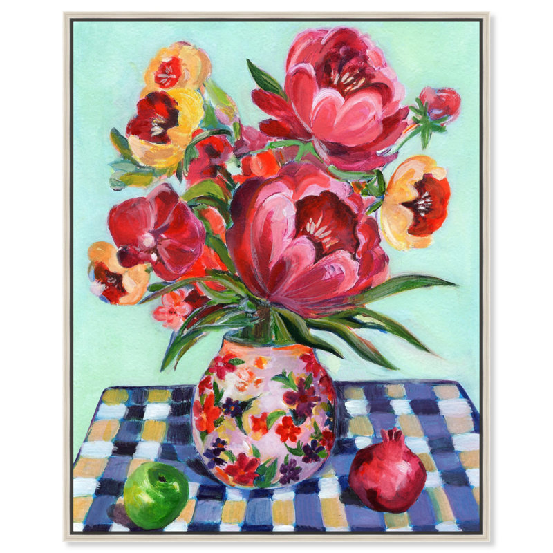 «Donnez-moi ces fleurs», art floral maximaliste par Art Remedy, Cadre argenté, H 31 po x l 25 po
