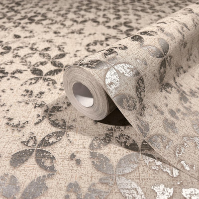 City Romance Collection Stippled Geometric Wallpaper Roll