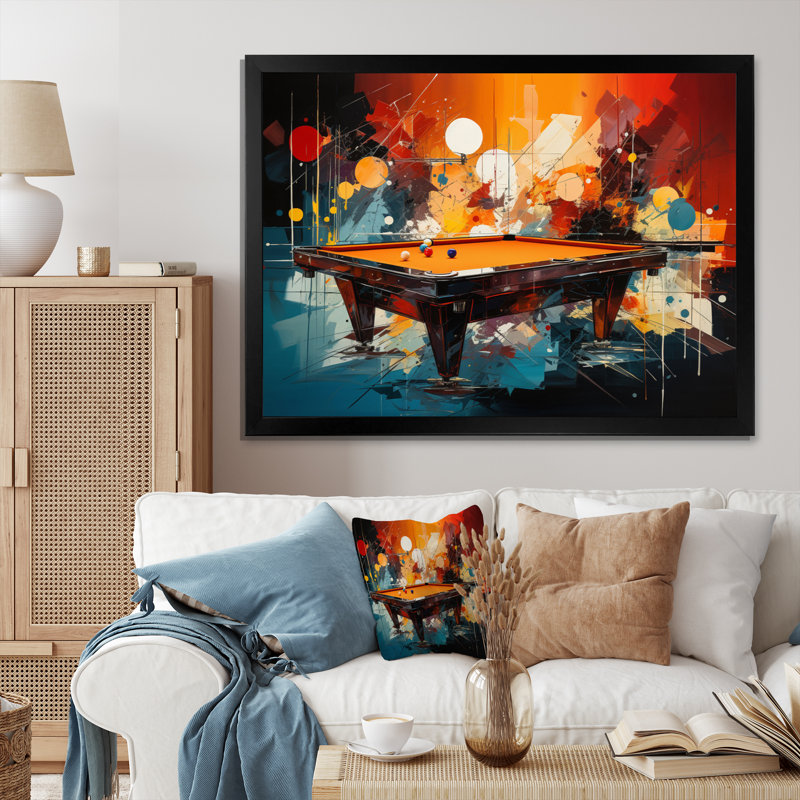 " Billard Vibrant Break II ", Black Picture Framed, 30" H x 40" W x 1.5" D